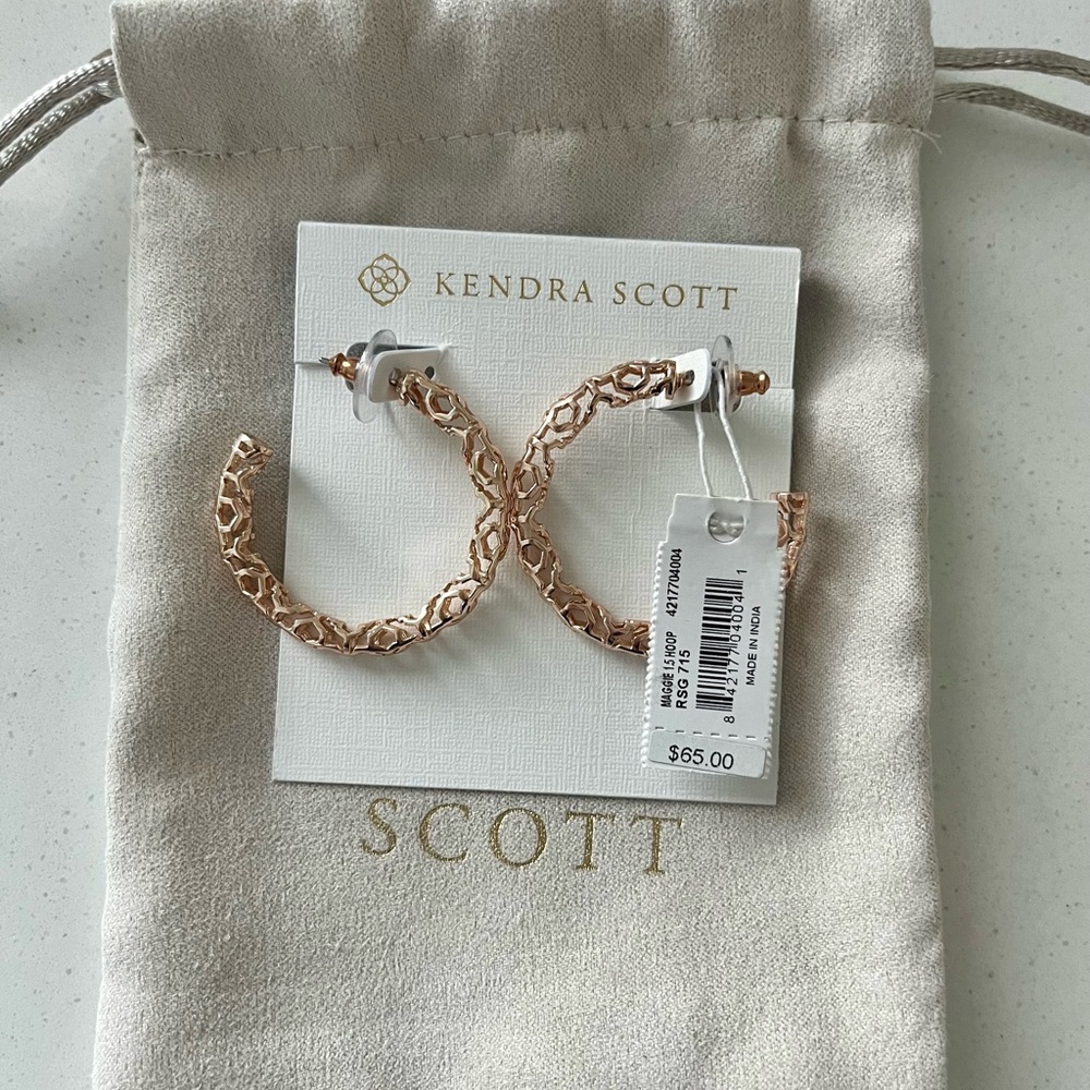 Kendra Scott Maggie Hoop Filigree Earrings - Picture 2 of 7